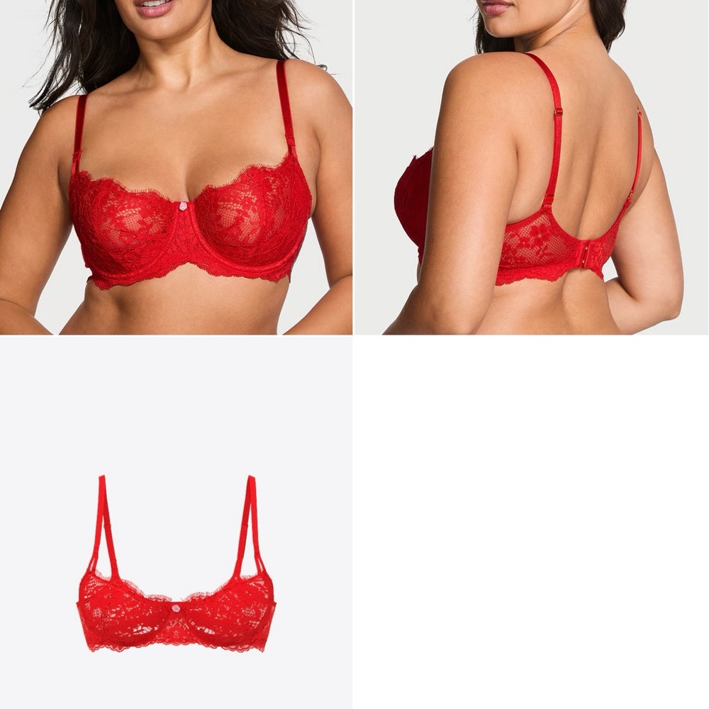 Victoria's Secret Vibrant Red Lace Bra